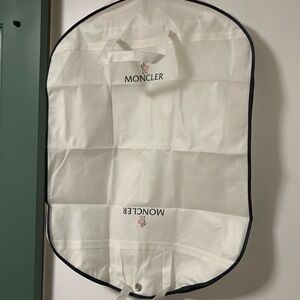 Moncler Ivory Garment Bag with Black Trim